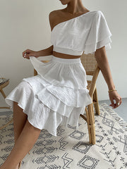 Vacation Wrap High-Waisted Off-The-Shoulder Two Pieces Set