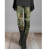 Retro ethnic style slimming printed leggings
