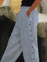 Women's Stripes Print Casual Trousers