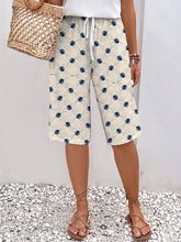 Women's Polka-Dot Stripe Design Printed Lace-Up Elastic Waist Loose Casual Pants