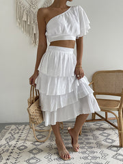 Vacation Wrap High-Waisted Off-The-Shoulder Two Pieces Set