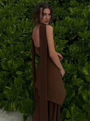 Elegant Backless Slim Fit Party Dress