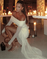 Elegant Full Sleeve Ruched Mini Dress