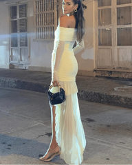 Elegant Full Sleeve Ruched Mini Dress