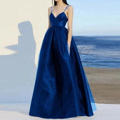 Elegant Spaghetti Strap Evening Long Dress