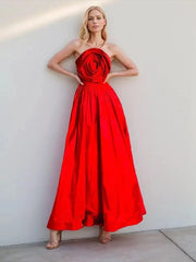 Elegant Strapless High Waist Long Dress