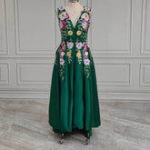Emerald Green Embroidered Prom Dress
