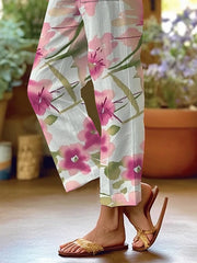 Women's Art Floral Loose Casual Pants (With Pockets)