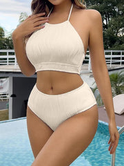 Women's Jacquard Fabric Design Sexy Casual Resort Split Swimsuit (With Breast Pads)
