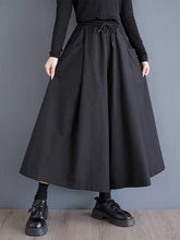 Drawstring Elasticity Pockets Solid Color A-Line High Waisted Pants Culotte