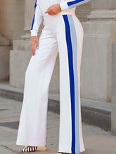 Contrast Color High Waisted Loose Trousers Pants