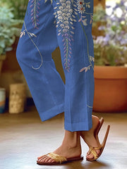 Women's Art Floral Loose Casual Pants (With Pockets)