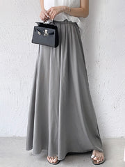 Solid Color High Waisted Wide Leg Culotte Casual Pants Bottoms