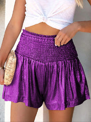 Elastics Solid Color Loose Shorts Bottoms