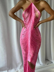 Fashion Backless Halter Dress