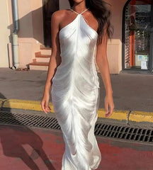 Fashion Backless Halter Dress