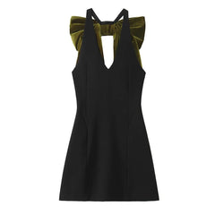 Fashion High Waist V-Neck Sleeveless Dress