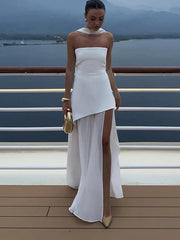 Fashion Strapless Mesh Dress