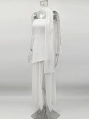 Fashion Strapless Mesh Dress
