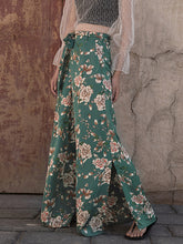 Loose Floral Printed Lace-Up Casual Pants Bottoms