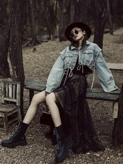 Vacation Irregularity Loose Solid Color Skirt