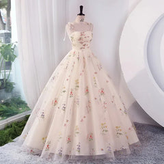 Floral Embroidery Long Formal Dress