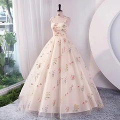 Floral Embroidery Long Formal Dress