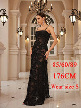 Floral See-Through Appliqué Maxi Dress