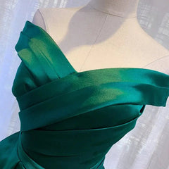 Sexy Boat Neck Satin Evening Dress