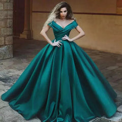 Sexy Boat Neck Satin Evening Dress