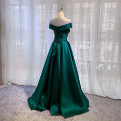 Sexy Boat Neck Satin Evening Dress