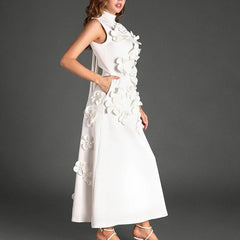 Sleeveless High Waist Lace-Up Dress