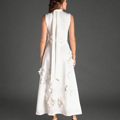 Sleeveless High Waist Lace-Up Dress