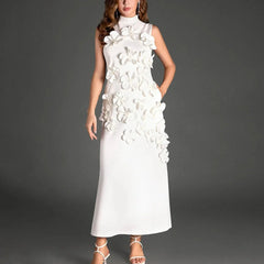 Sleeveless High Waist Lace-Up Dress