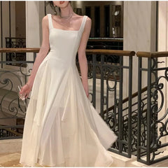 Sleeveless Square Collar Party Dress