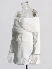 Slim Fit Spliced Long Sleeve Dress