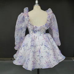 Sophisticated Floral Organza Mini Dress