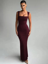 Square Collar Sleeveless Sexy Maxi Dress