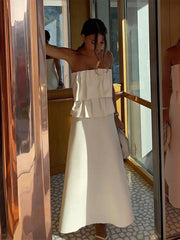 Strapless Tiered A-Line Maxi Dress