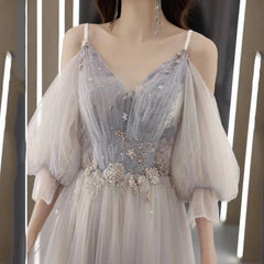 Stunning Off Shoulder V-neck Prom Dress