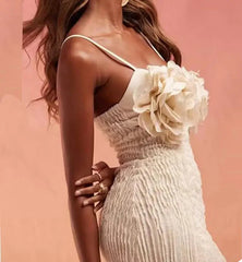 Stylish Flower Top Design Backless Dress