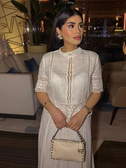 White Crochet Skirt Suit Set