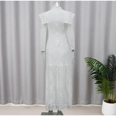White Lace Long Sleeve Dress