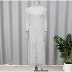White Lace Long Sleeve Dress
