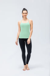 Spaghetti Strap Ruched Crisscross Tank Top