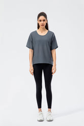 Loose Round Neck Sports Top