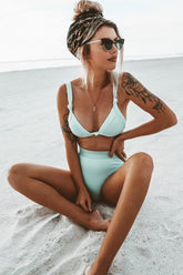 White Knotted Bikini Top