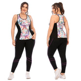 Plus Size 2 Piece Yoga Outfits Set