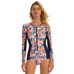 Floral Printed Swimsuit Long Sleeve Swimming Suit
