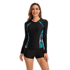 Long Sleeve Two Piece Swimwear UV Protection Rash Guard